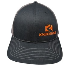 Knife River Snapback Trucker Hat Black One Size Adjustable Mesh Back Richardson
