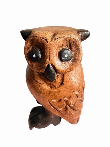 Hand carved wooden owl - wooden,