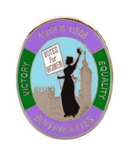 Suffragette Votes for Women enamel commemorative pin badge (blue)