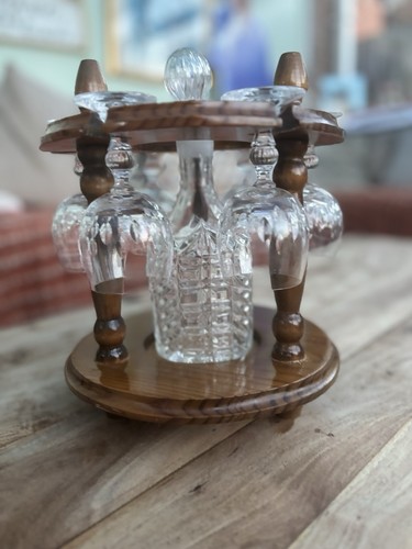 Vintage wooden rotating bar - wooden,