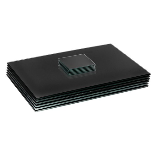 12pc rectangle glass placemats - rectangle,