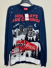 Coca Cola Christmas Jumper Holidays Coming George Truck Sweater Xmas Coke XL NEW