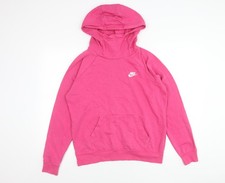 Nike Women’s Pink Hoodie Medium Pullover Sweatshirt Cotton Blend