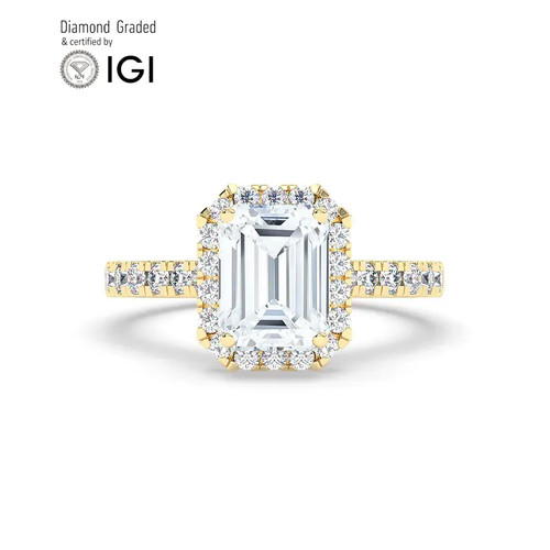 Emerald diamond engagement - emerald,