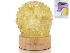 Nice Dream Crystal Night Lamp, Wooden Base Meditation Healing Light USB -CITRINE