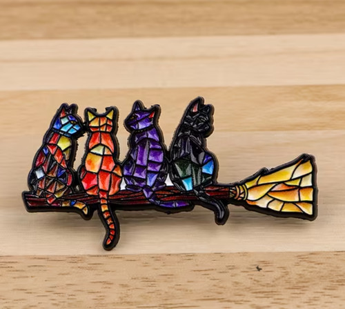 Cats enamel pin - pin, on