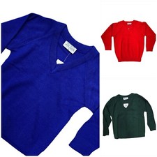 KIDS/BOYS/GIRLS V-NECK KNIT KNITTED JUMPER SCHOOL UNIFORM UNISEX