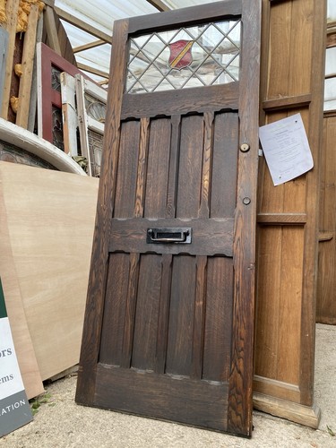 Antique oak ornate panel - oak,