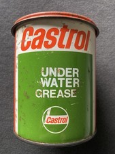 Vintage Castrol Under Water Grease Empty Tin Can Oil Petrol Bottle 1.1 Pounds