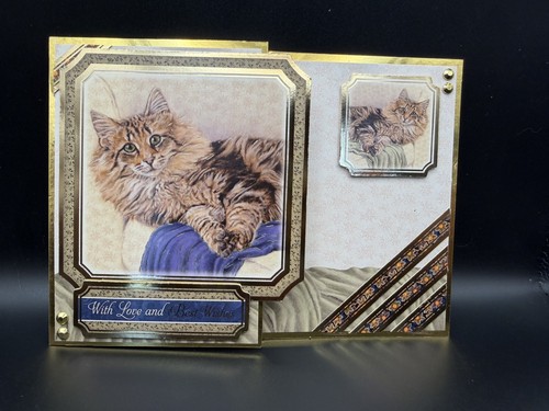 Handmade 5x7 cat theme gold - handmade,