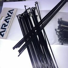 ARAYA Black BMX SPOKES, 186mm, Plain Gauge . Pack 36 Spokes