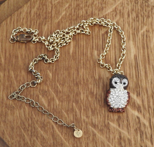 Butler and wilson owl pendant - and,