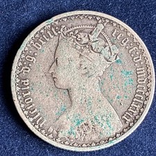 1879 British Victoria Gothic Florin Silver Coin