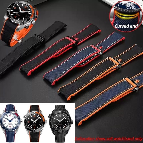 Curved end rubber watch strap - end,