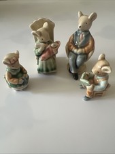 Porcelain Mouse Family Ceramic
