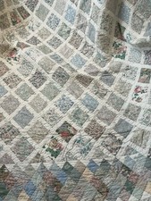 vintage patchwork bedspread double sided  283cm X 257cm