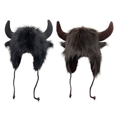 Bison Hat Plush Earflap Hat