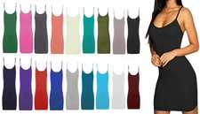 Womens Ladies Plain Cami Dress