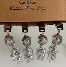 Cox and Cox • 8 Tablecloth Clips with Decorative Weights • 2 packs of 4