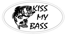 Bass Fishing Sticker Oval