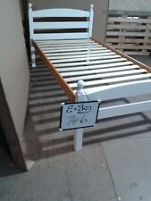 CHILDRENS SINGLE 3ft WOODEN BED WHITE &ANTIQUE PINE  MIXED COLOURS - SECONDS