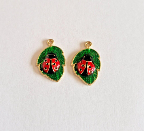 Ladybirds 2pc enamel - -,