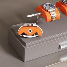 ROTHWELL Luxury Watch Display Case for 4 Watches Leather with Acrylic Cover-Z03