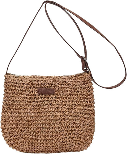 Straw crossbody bag - straw, summer