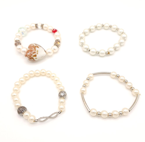 Set of 4 Faux Pearl 