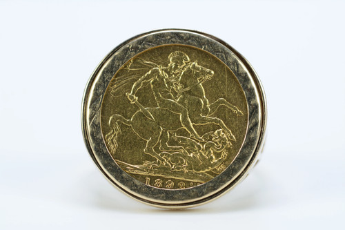 1892 gold full sovereign - full, ring