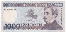 LITHUANIA 1991  1000 litu