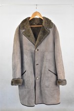 Polden Sheepskins Beige Shearling Coat Size 40  Hand Cut Tailored