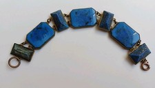 Czech Glass Neiger Interest Egyptian Revival bracelet stamped Czechoslovakia.