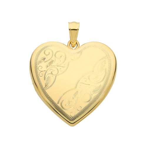 9ct gold locket - gold, heart