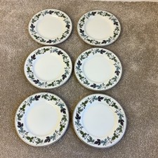 6x Lovely Royal Doulton Bone China Burgundy Pattern Side Plates 6 1/2"