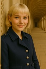 Burberry Wool Navy Smart Military Coat 8 Excellent Condition