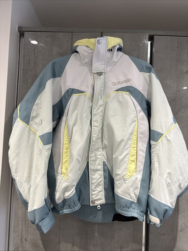 Goldwin white blue ski jacket - goldwin,