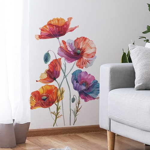 Painted flower wall stickers - wall,