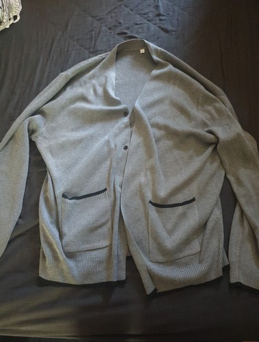 Grey cardigan mens - cardigan, l