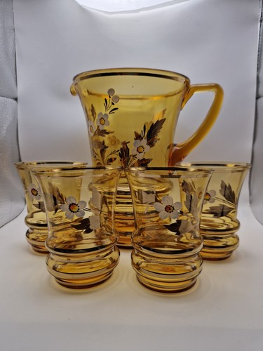 Vintage 1950s 60s amber - vintage, glass
