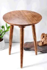 Mango Wood 3-Legged Wooden Stool | Handmade Stool for Indoor & Outdoor Décor