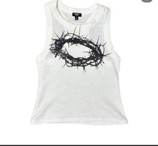 HAVOC CULT CROWN OF THORNS VEST BEATER WHITE - BMTH OLI SYKES - 3XL