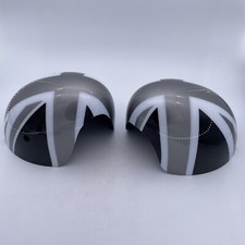 Genuine MINI Black & Silver Union Jack Mirror Covers For Power Folding Mirrors