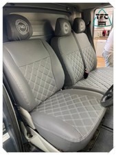 SEAT COVERS FOR VAUXHALL VIVARO ECO LEATHER  & DIAMOND STITCHING logos Seats 2+1