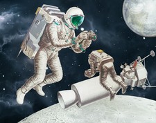 Apollo Engineering Concept Art Print Moon Mission Voice Control Backpack NASA