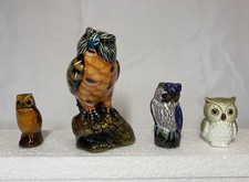 Collection Bundle 4 Interesting Owl Owlet China & Cloisonne Ornaments Figurines