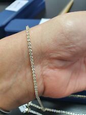 Sale 2ct Natural Round Diamond Claw Set Tennis Bracelet, 9k Yellow Gold