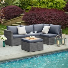 6 Seater Rattan Garden Corner