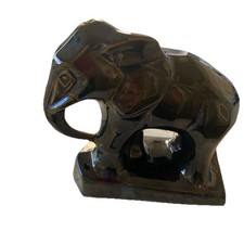 Ceramic Elephant In Dark Brown