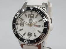 Jonas Brothers Men's Chunky Day/Date Watch With White Rubber Strap 47mm